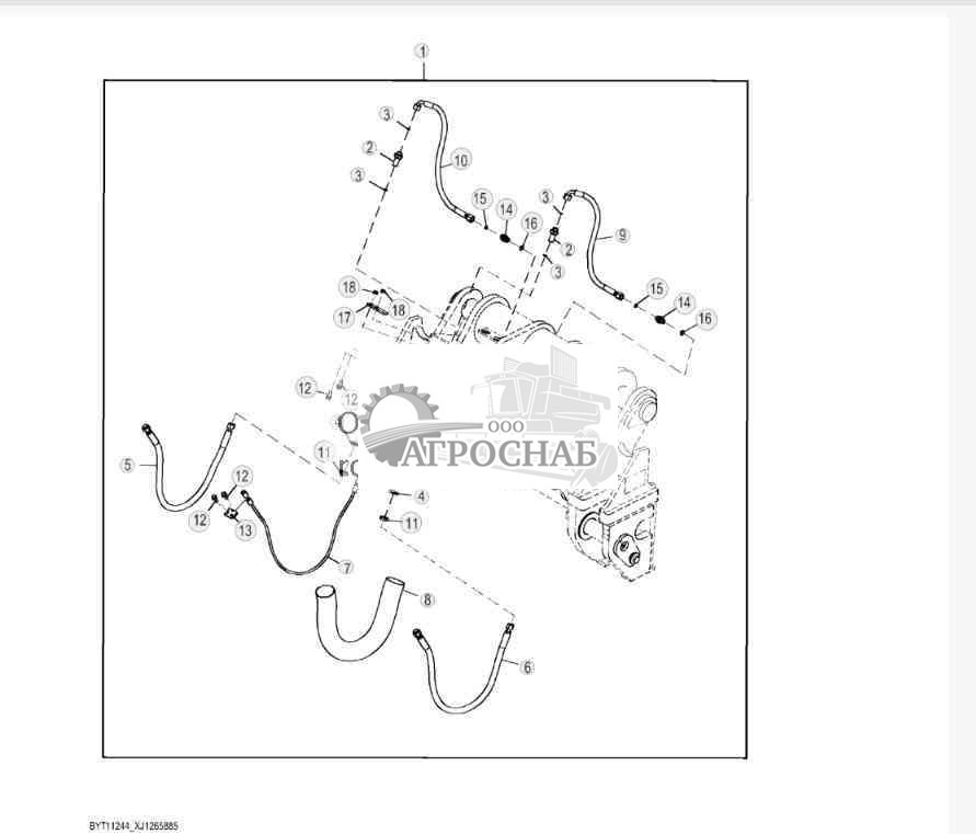 Cable Reinforced Coupler Hydraulic Lines Kit 